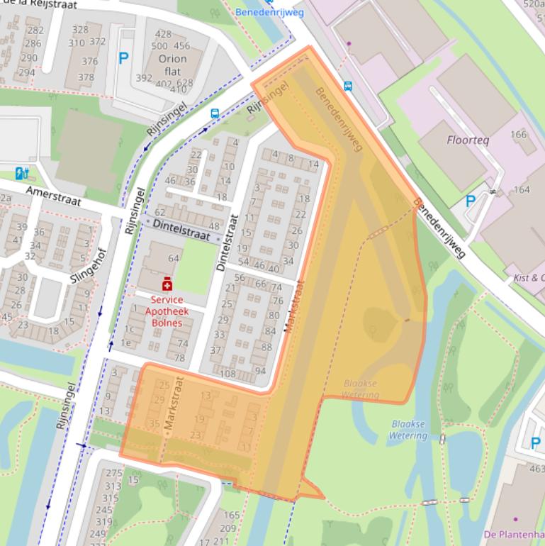 Kaart van postcodegebied 2987TC.