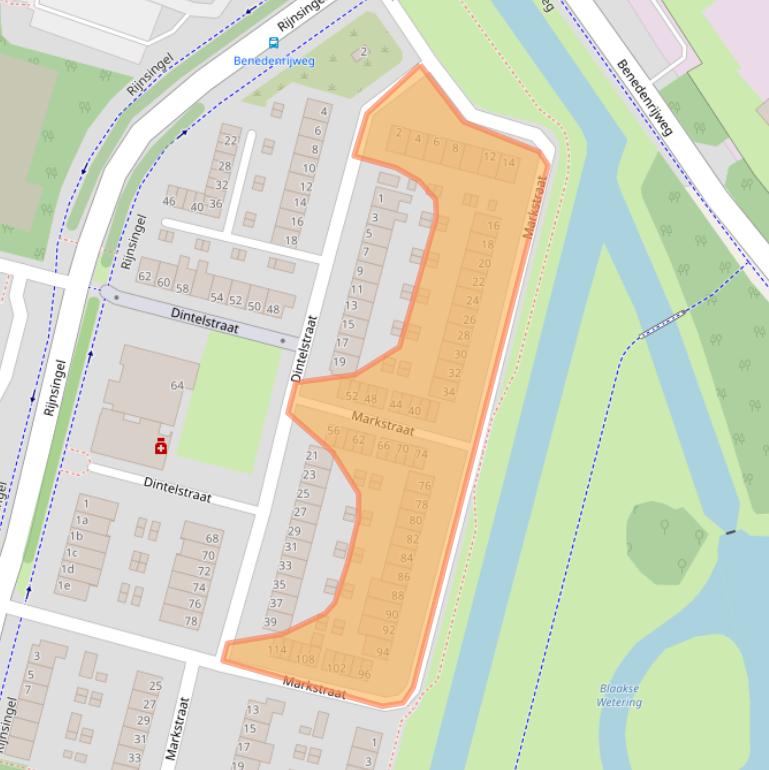 Kaart van postcodegebied 2987TD.