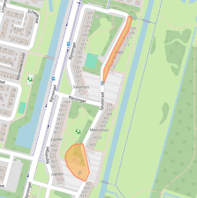 Kaart van postcodegebied 2987TE.