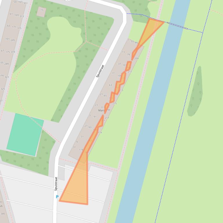 Kaart van postcodegebied 2987TJ.