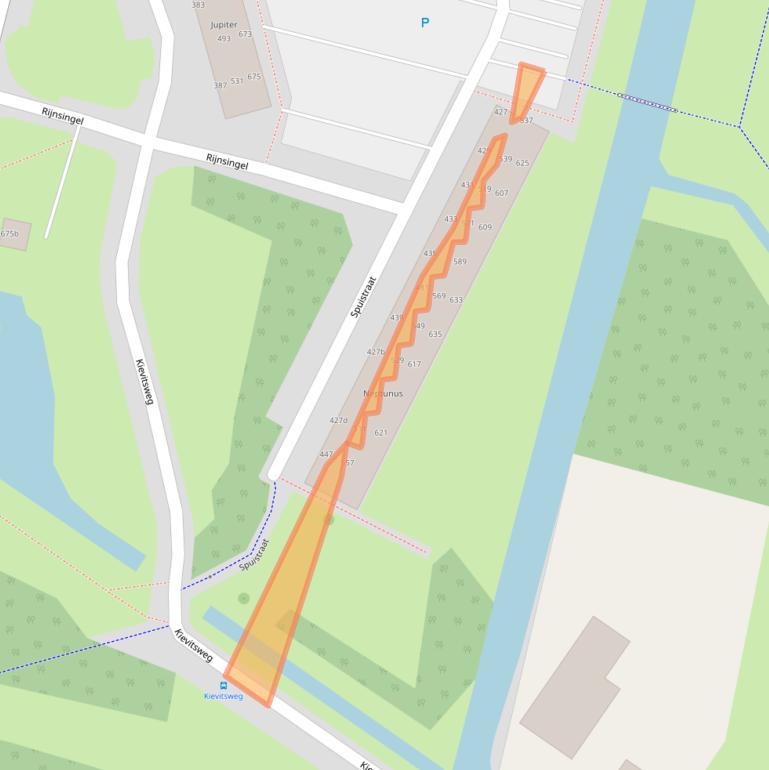 Kaart van postcodegebied 2987TT.