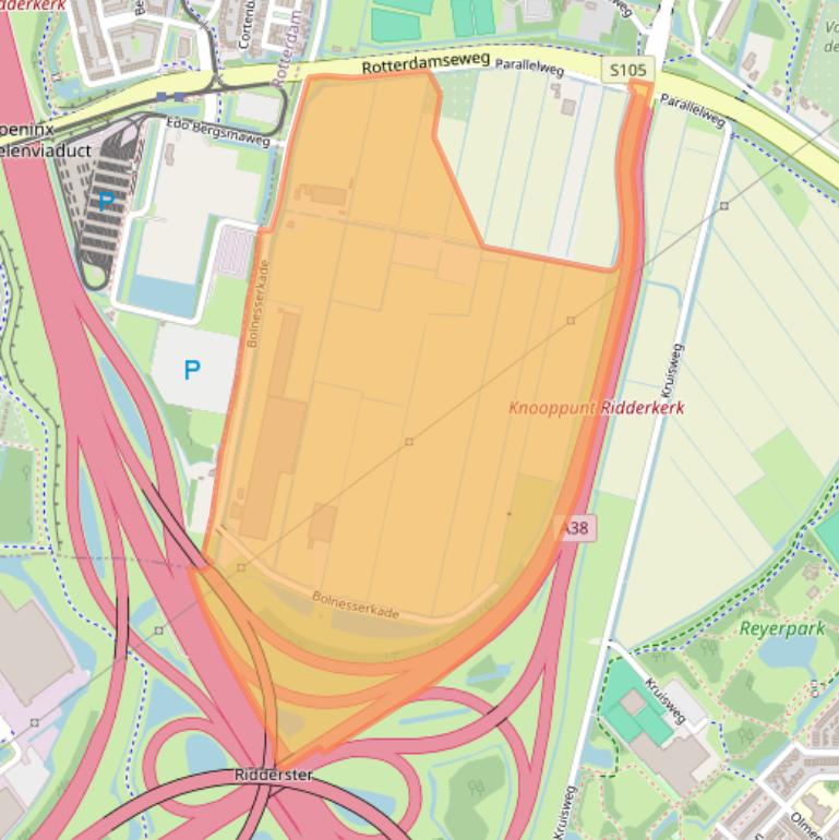 Kaart van postcodegebied 2987VC.