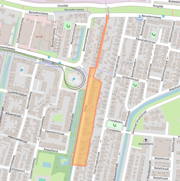 Kaart van postcodegebied 2987VH.