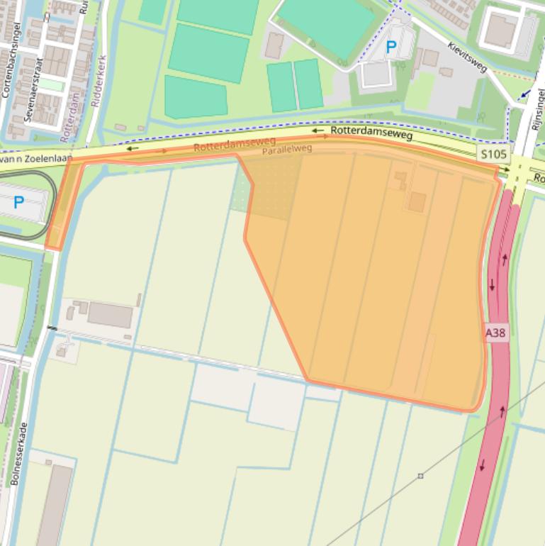 Kaart van postcodegebied 2987VL.