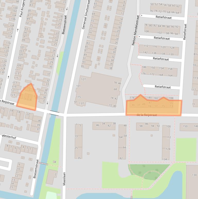 Kaart van postcodegebied 2987XA.