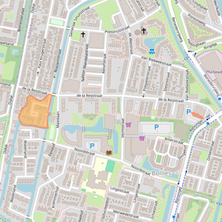 Kaart van postcodegebied 2987XS.