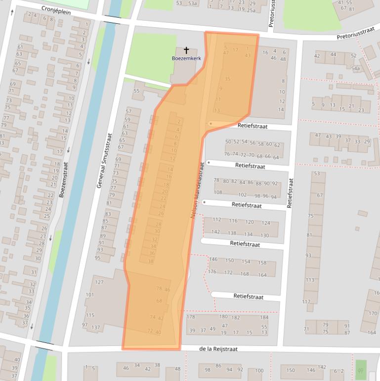 Kaart van postcodegebied 2987XV.