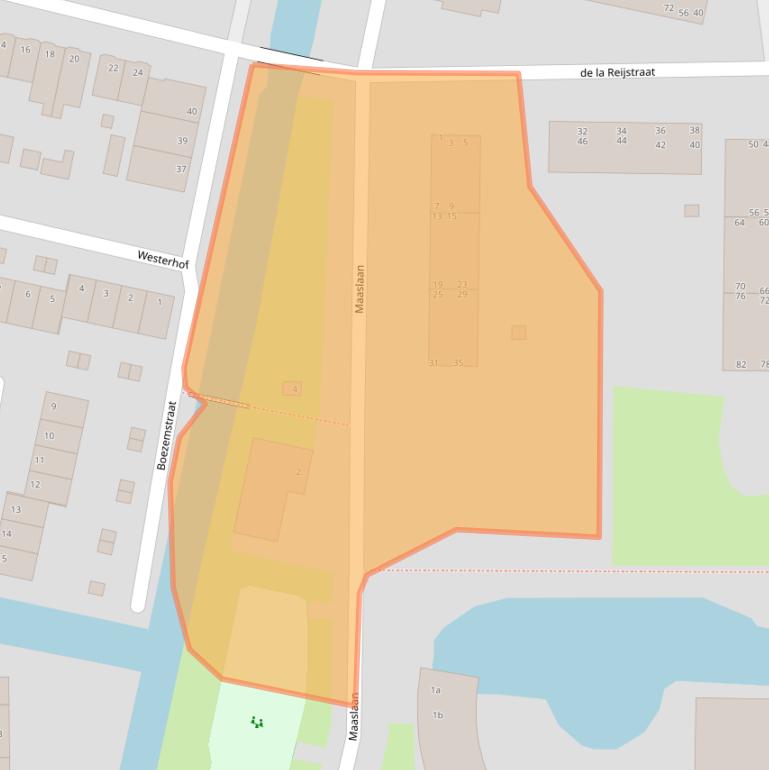 Kaart van postcodegebied 2987XZ.