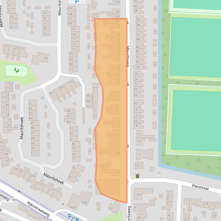 Kaart van postcodegebied 2988AE.