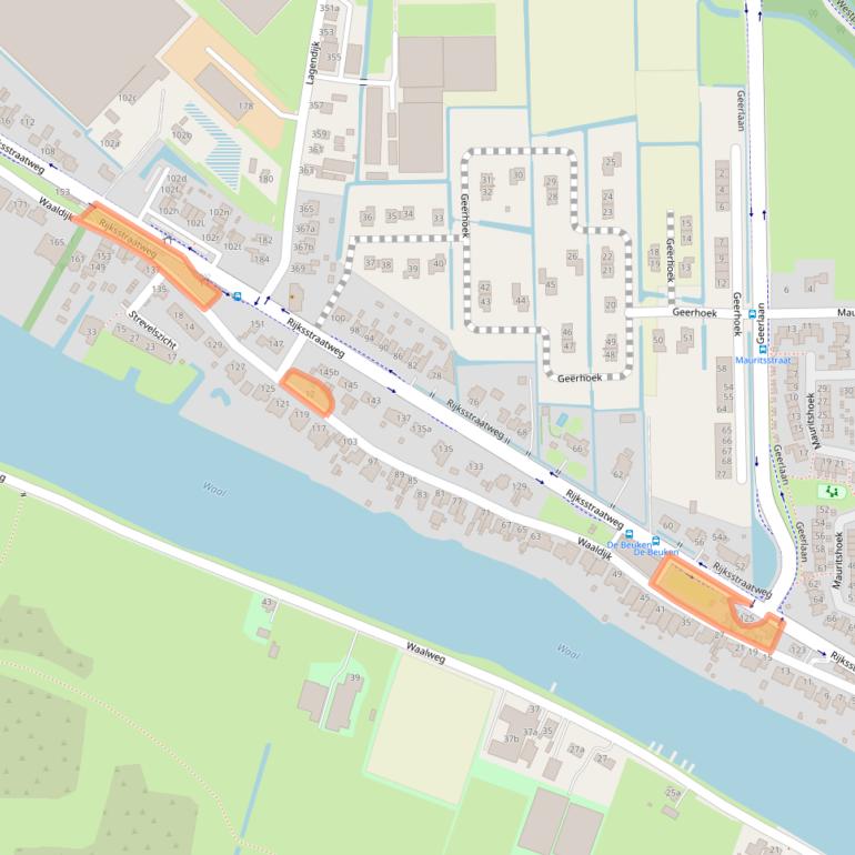 Kaart van postcodegebied 2988AX.