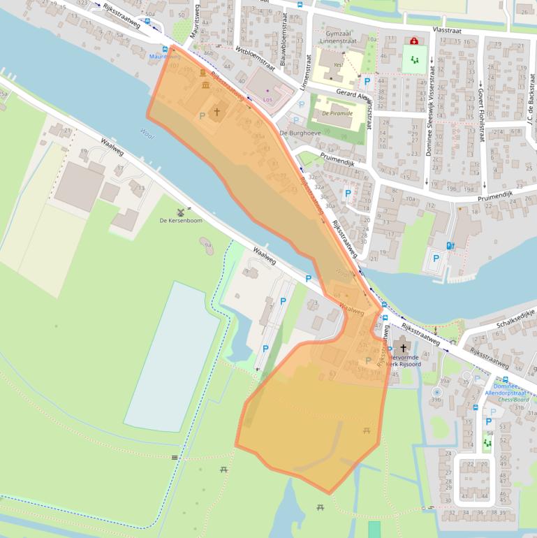 Kaart van postcodegebied 2988BB.