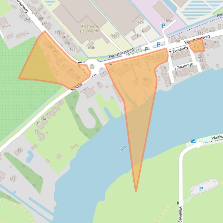 Kaart van postcodegebied 2988BE.