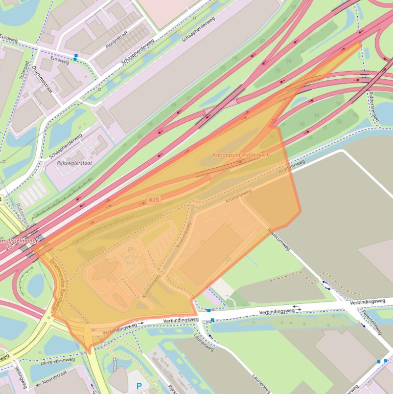 Kaart van postcodegebied 2988CB.