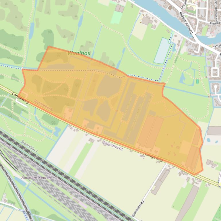 Kaart van postcodegebied 2988CC.