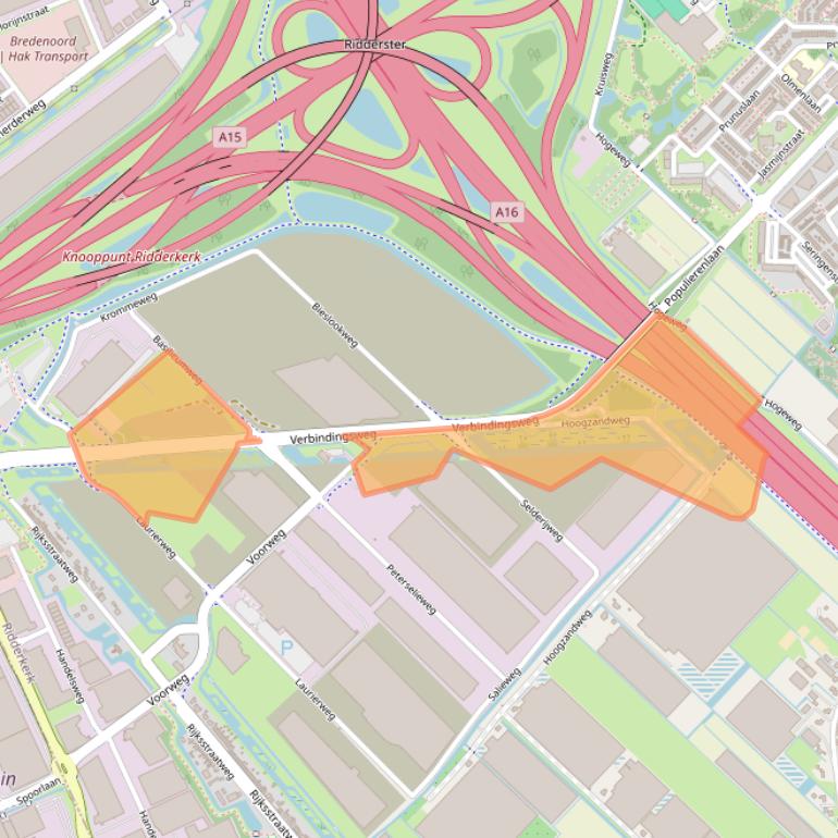Kaart van postcodegebied 2988CE.