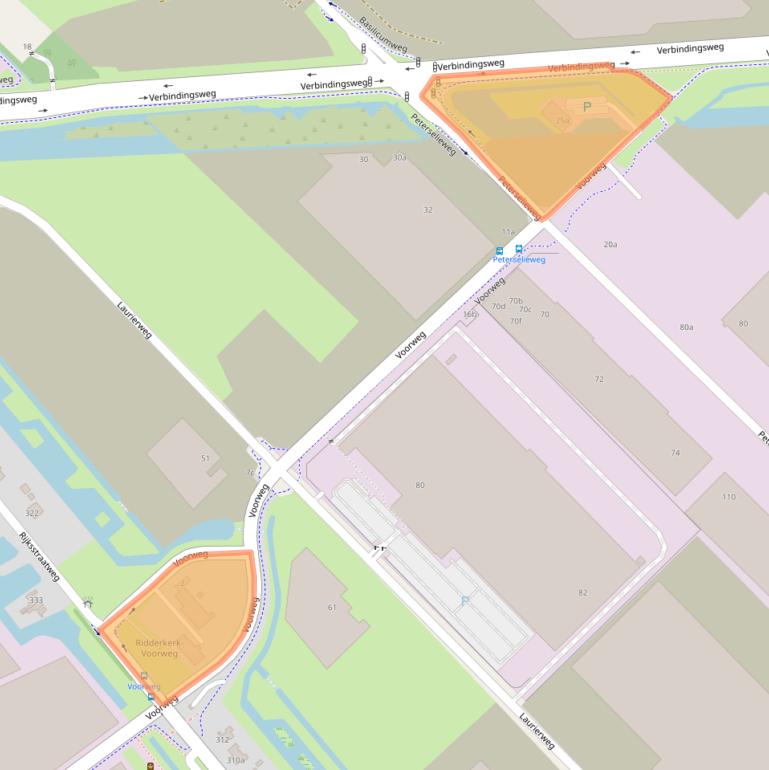Kaart van postcodegebied 2988CG.