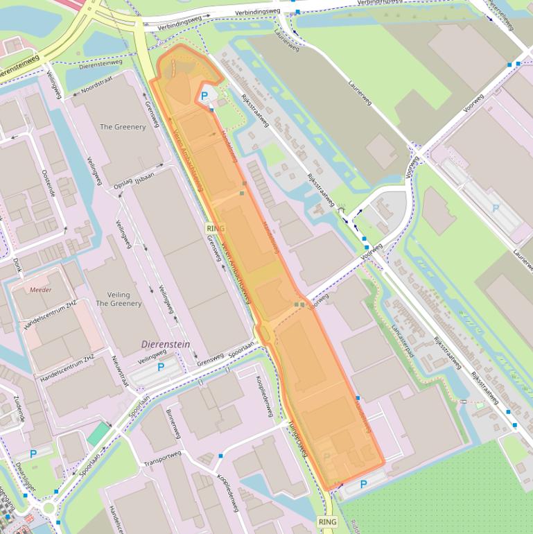 Kaart van postcodegebied 2988DC.