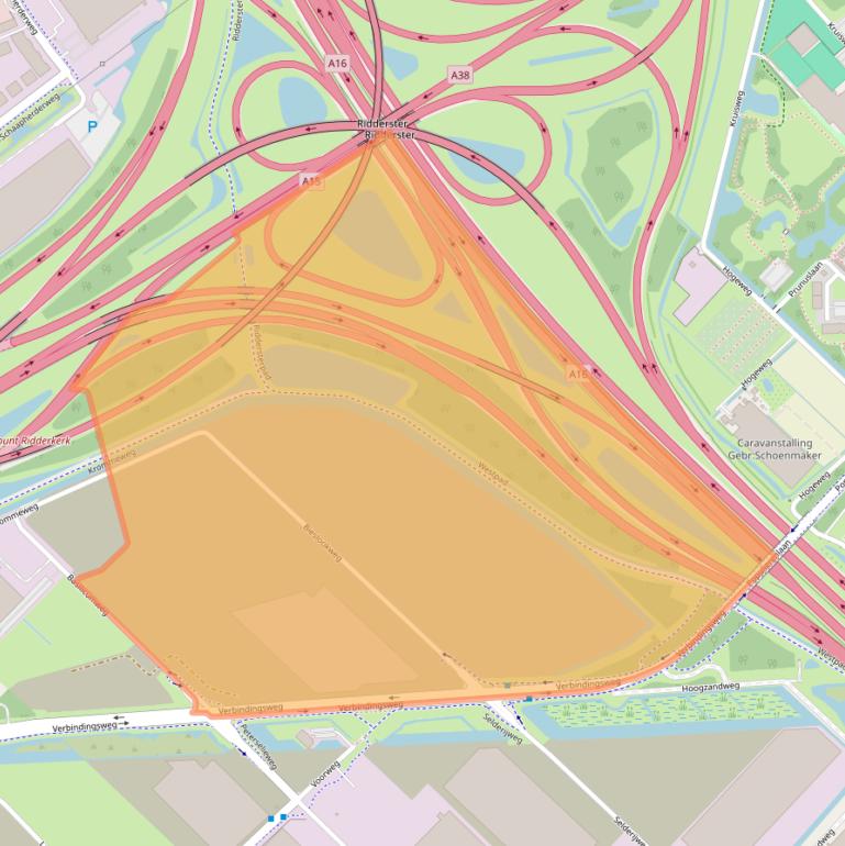 Kaart van postcodegebied 2988DE.