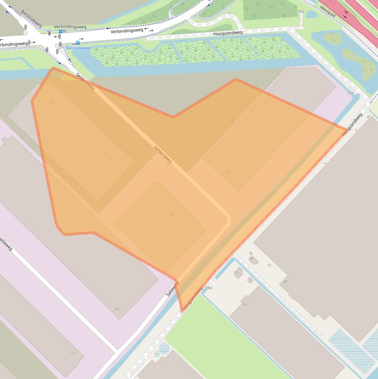 Kaart van postcodegebied 2988DG.