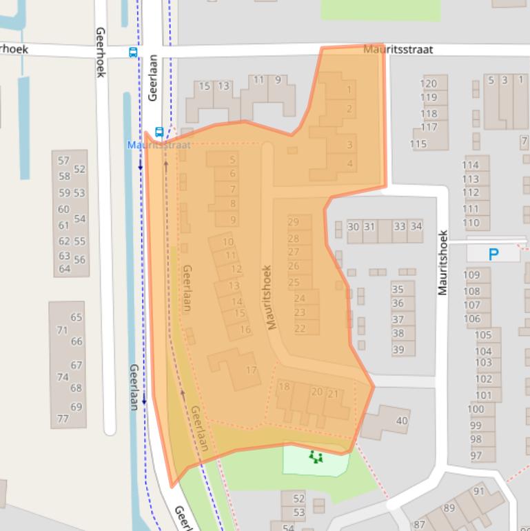 Kaart van postcodegebied 2988EA.