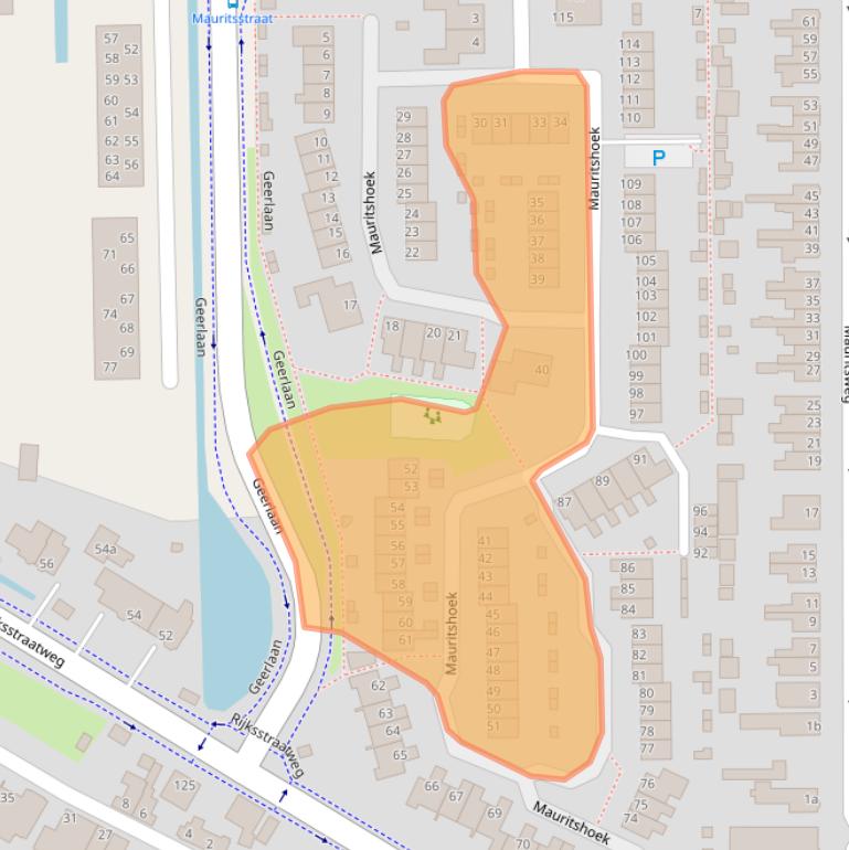 Kaart van postcodegebied 2988EB.