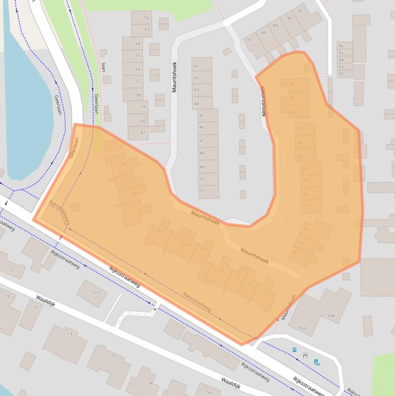 Kaart van postcodegebied 2988EC.