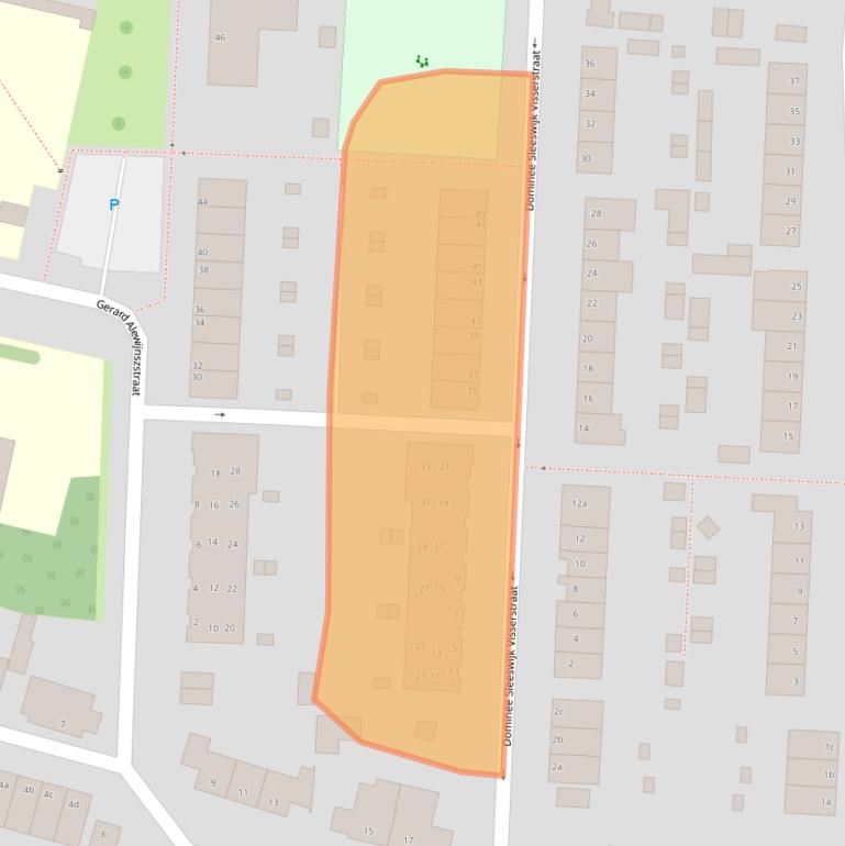 Kaart van postcodegebied 2988XB.