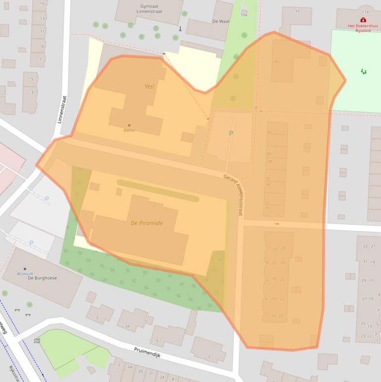 Kaart van postcodegebied 2988XD.