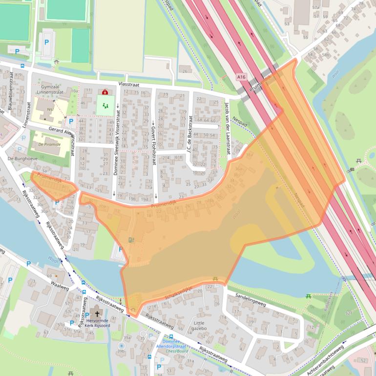 Kaart van postcodegebied 2988XN.