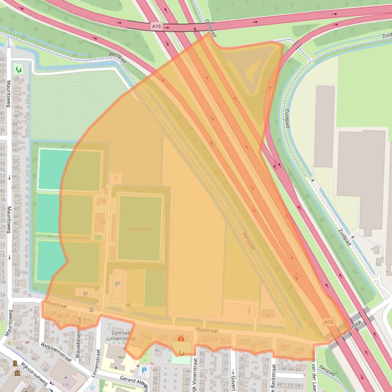 Kaart van postcodegebied 2988XR.