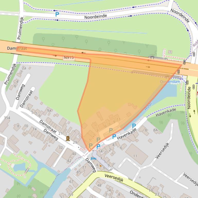 Kaart van postcodegebied 2989AE.