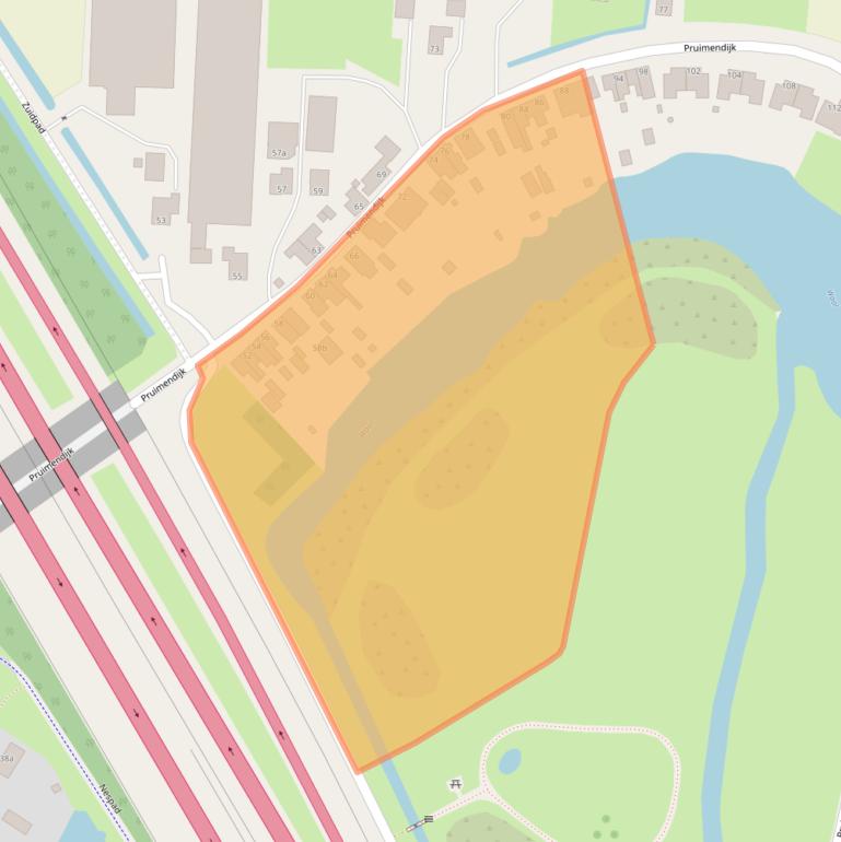 Kaart van postcodegebied 2989AJ.