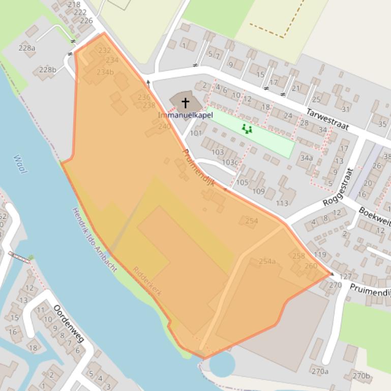 Kaart van postcodegebied 2989AN.