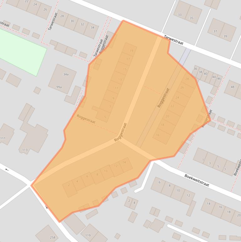 Kaart van postcodegebied 2989AS.