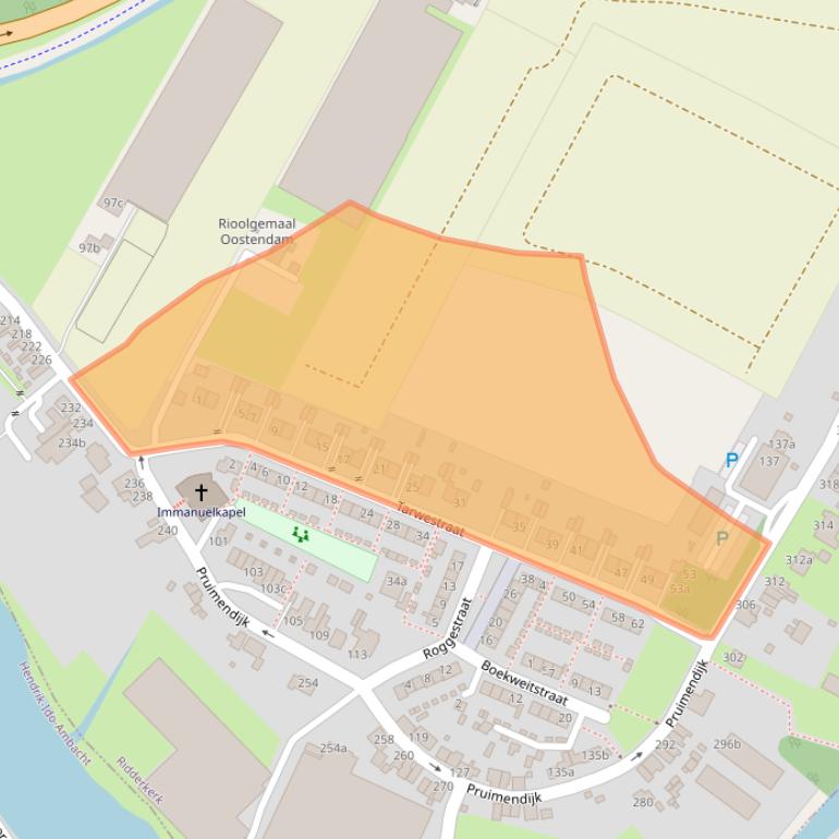 Kaart van postcodegebied 2989AV.