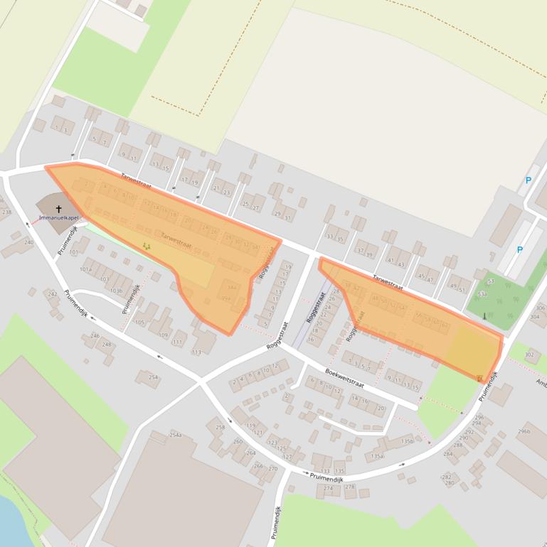 Kaart van postcodegebied 2989AW.