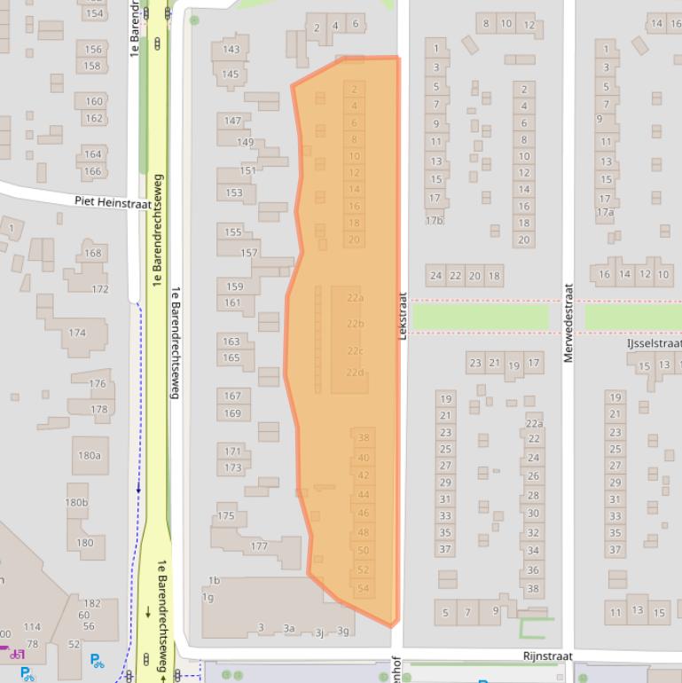 Kaart van postcodegebied 2991AC.