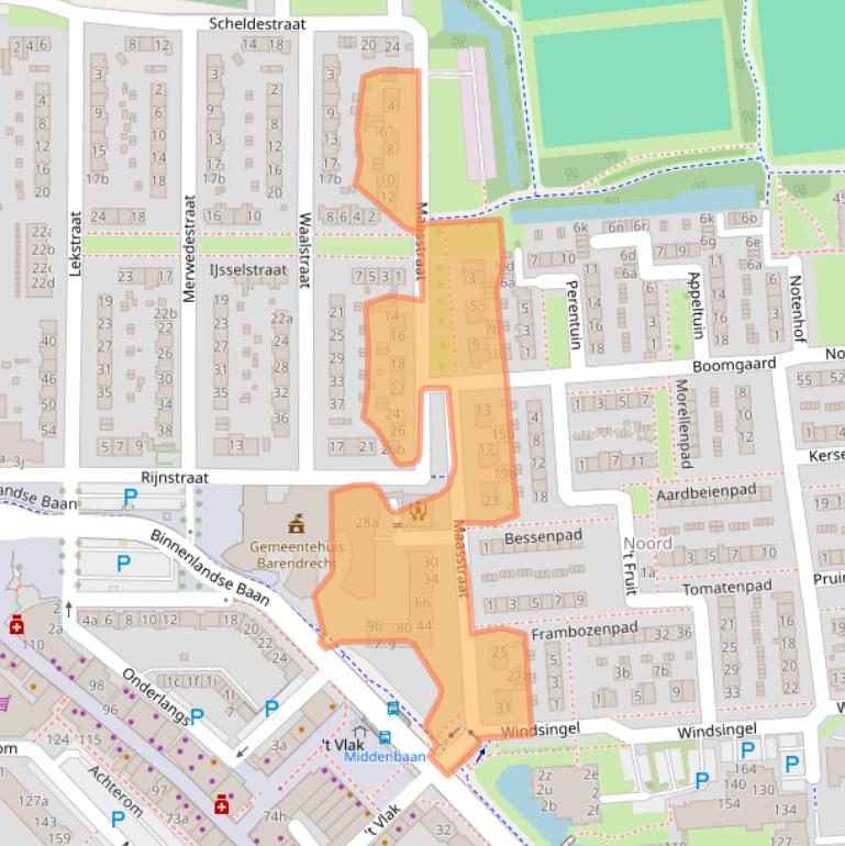 Kaart van postcodegebied 2991AD.