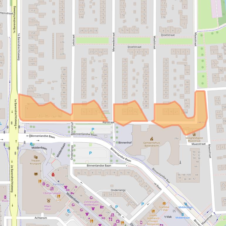 Kaart van postcodegebied 2991AH.