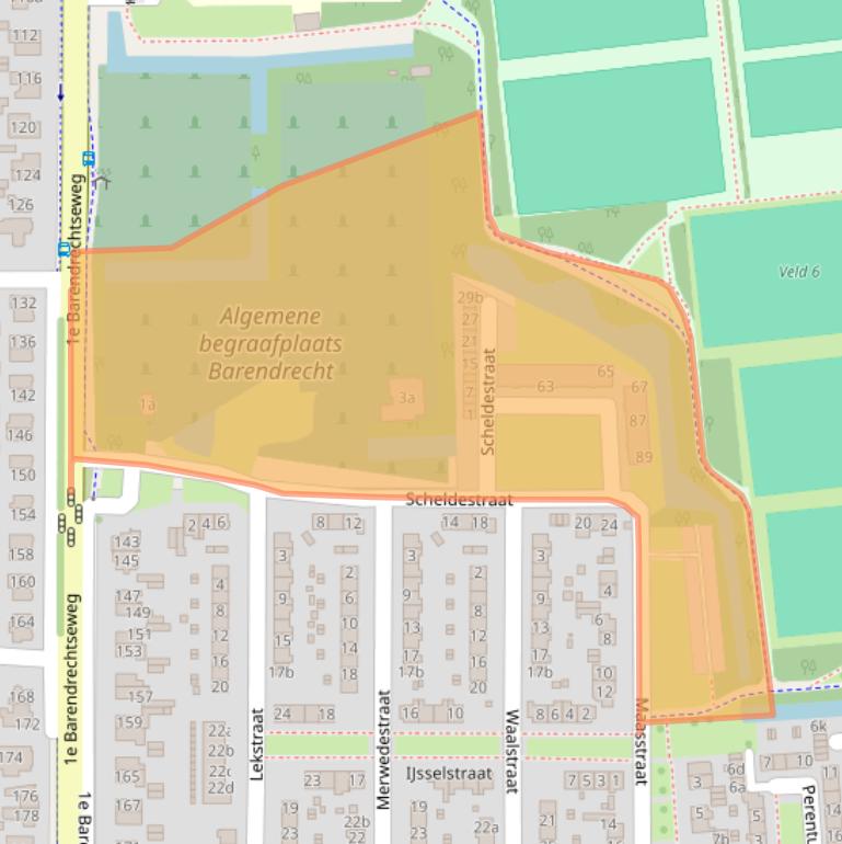 Kaart van postcodegebied 2991AJ.