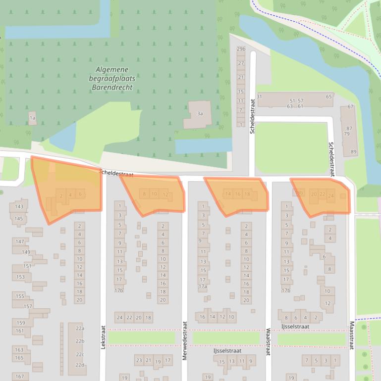 Kaart van postcodegebied 2991AK.