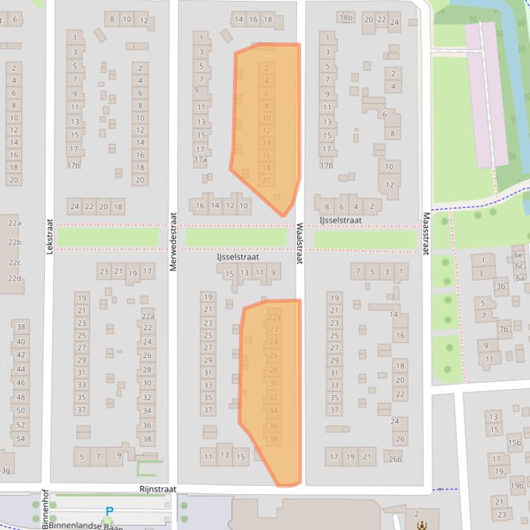 Kaart van postcodegebied 2991AM.