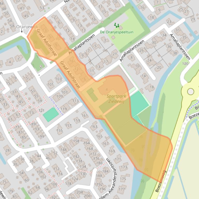 Kaart van postcodegebied 2991BD.
