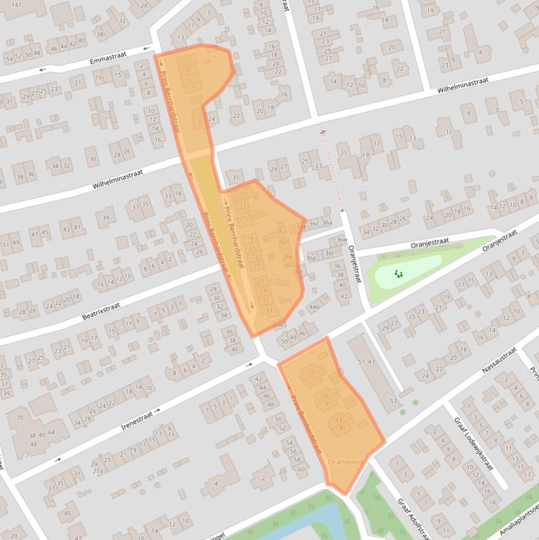 Kaart van postcodegebied 2991BM.