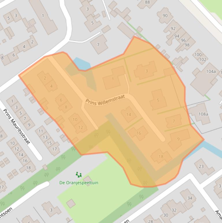 Kaart van postcodegebied 2991BS.