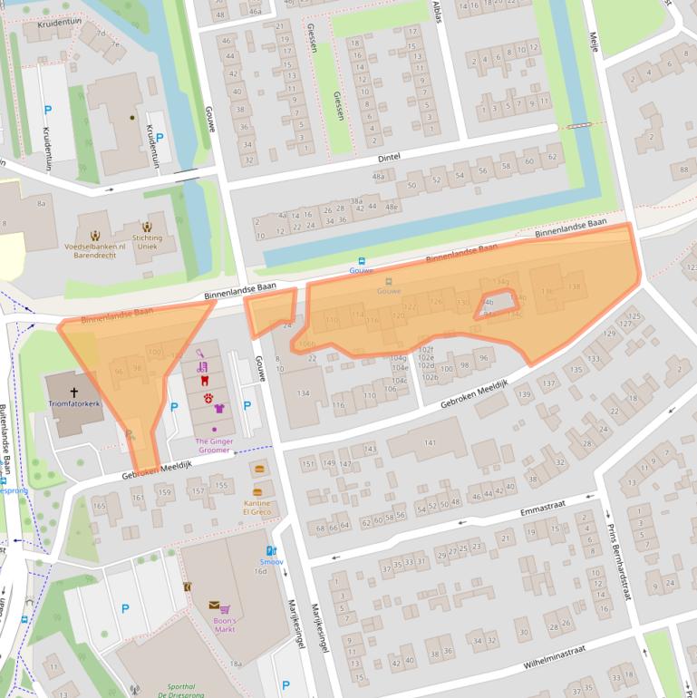 Kaart van postcodegebied 2991CA.