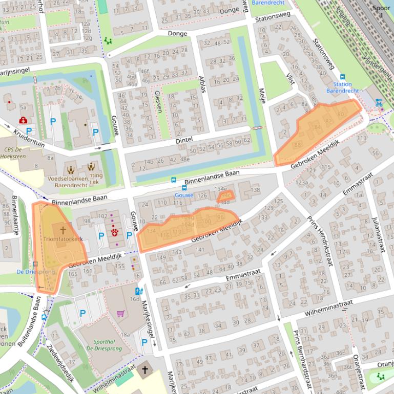 Kaart van postcodegebied 2991CH.