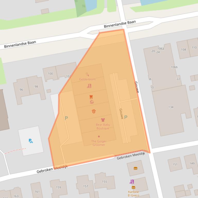 Kaart van postcodegebied 2991CJ.