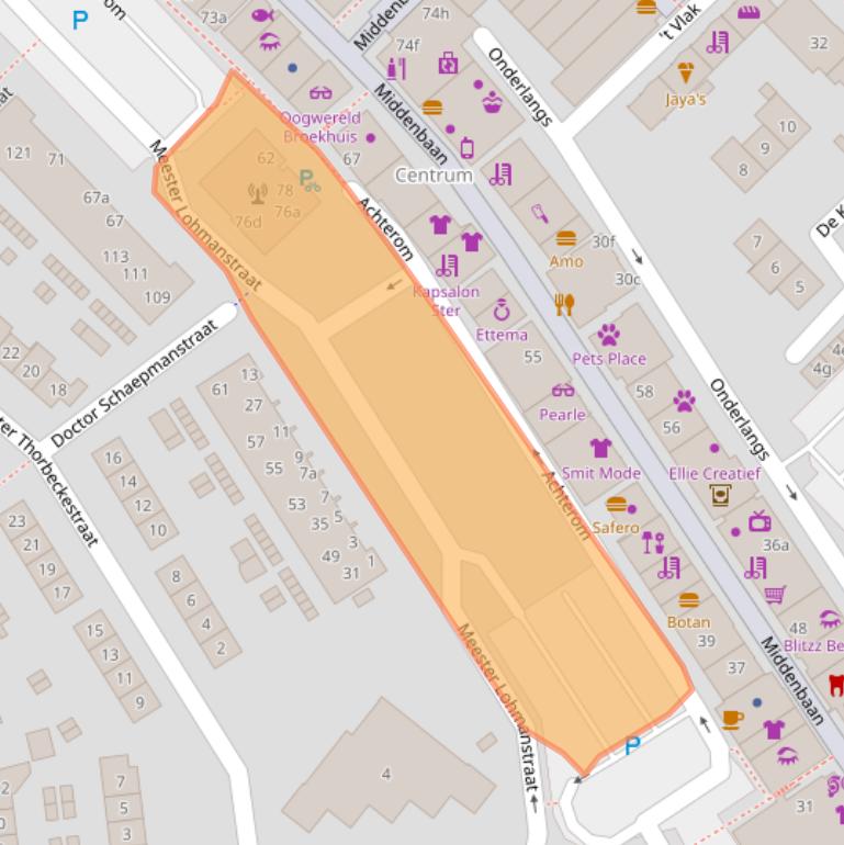 Kaart van postcodegebied 2991CV.