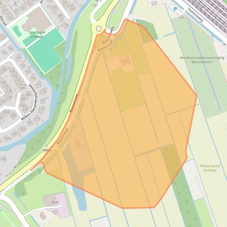 Kaart van postcodegebied 2991CX.